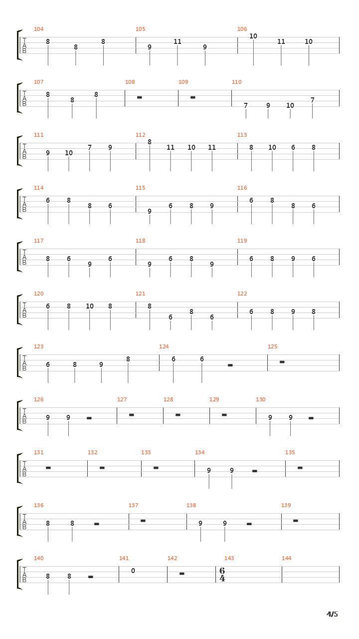 明镜止水(Bass暖指专用曲)吉他谱