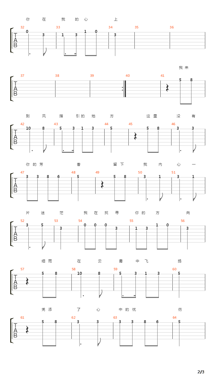 你的方向吉他谱