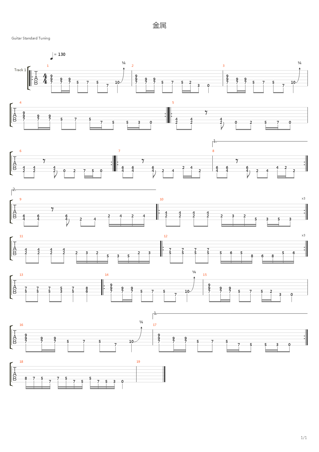 金属创作吉他谱