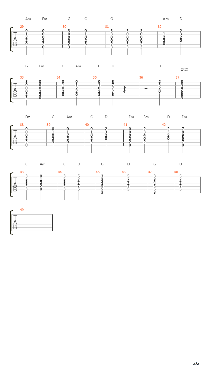 weilai吉他谱