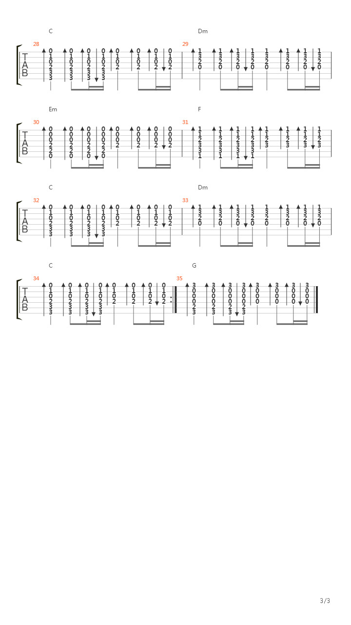 伤别吉他谱