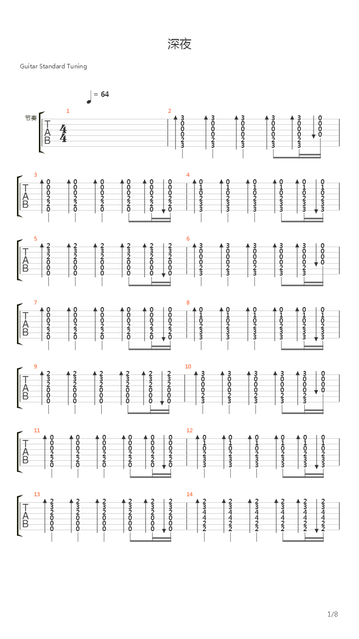 深夜吉他谱