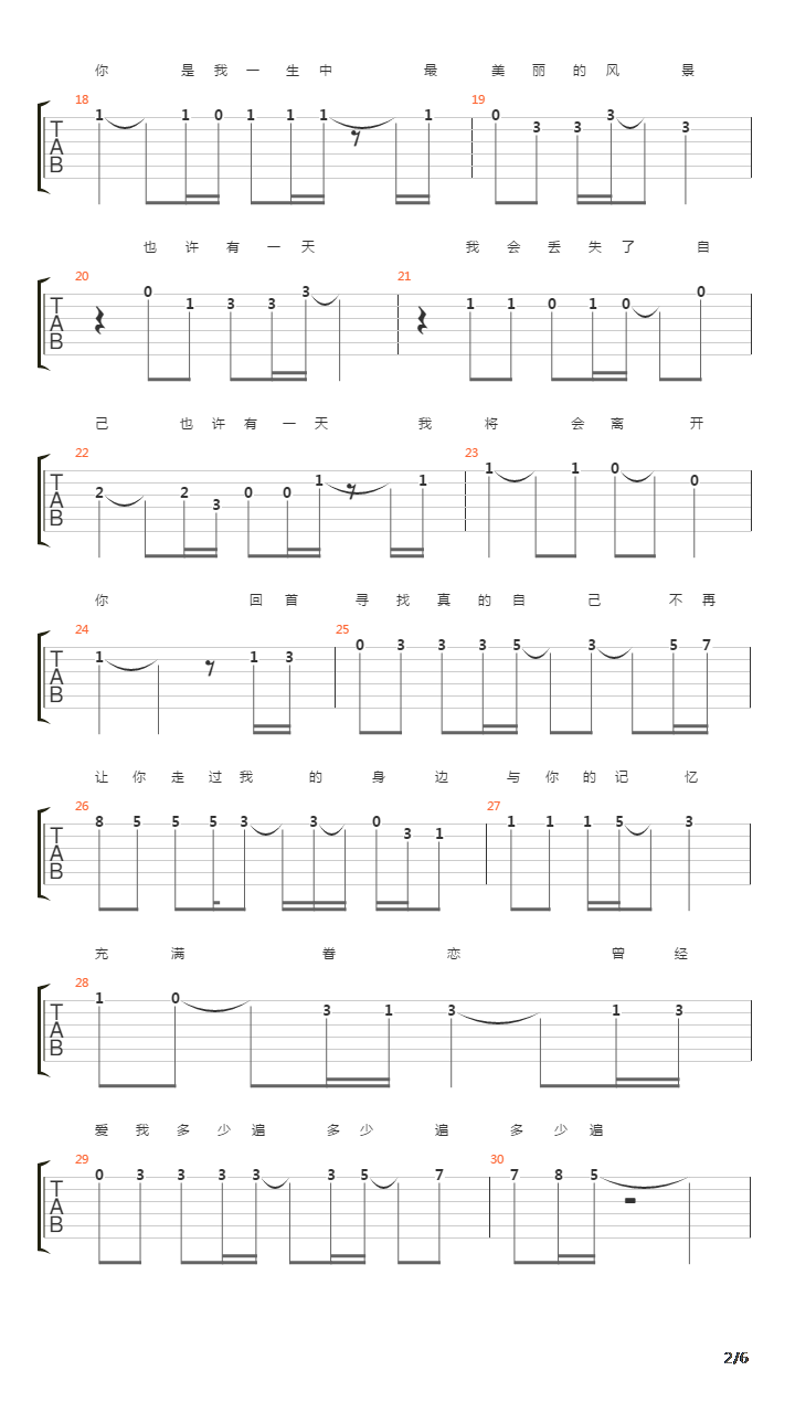 也许有一天吉他谱