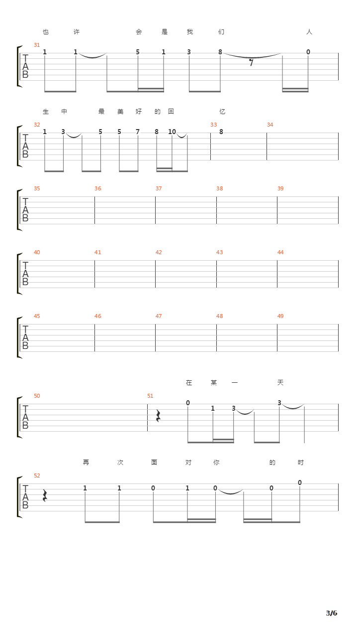 也许有一天吉他谱