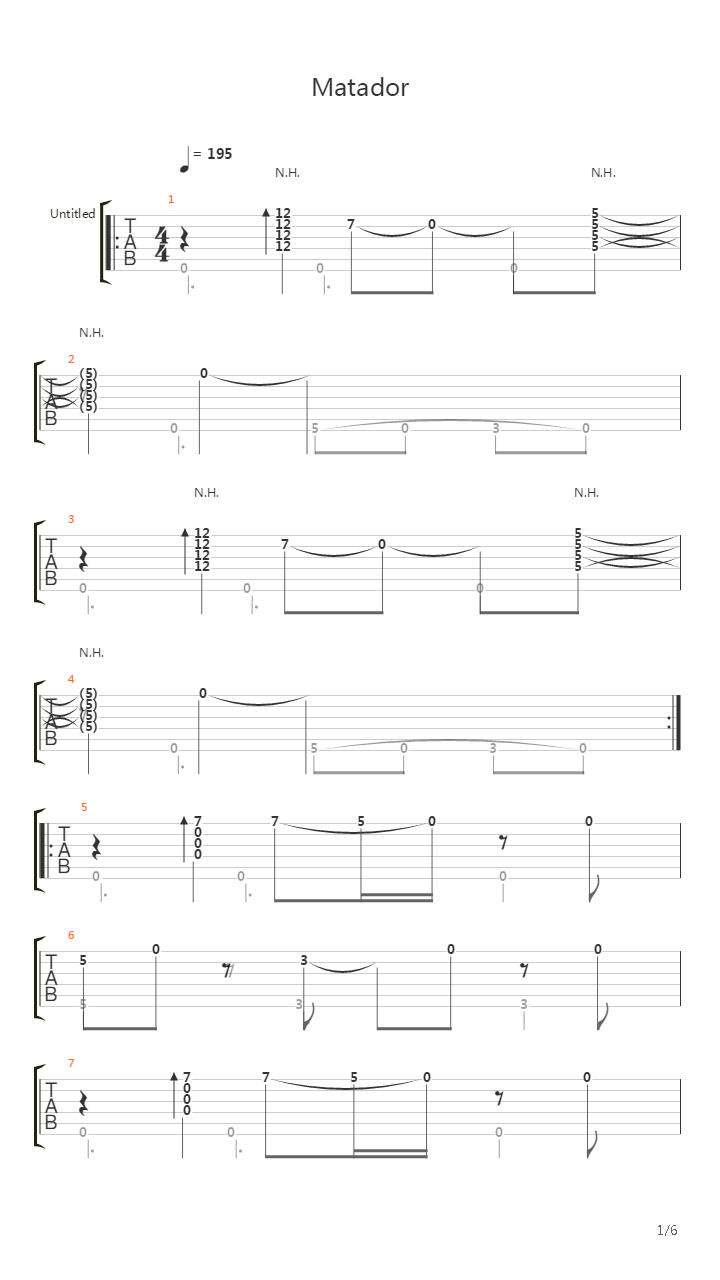 Matador吉他谱