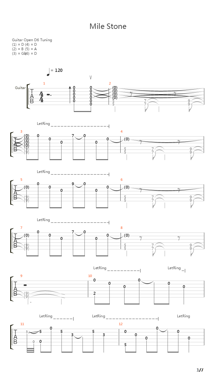 Mile Stone(里程碑)吉他谱