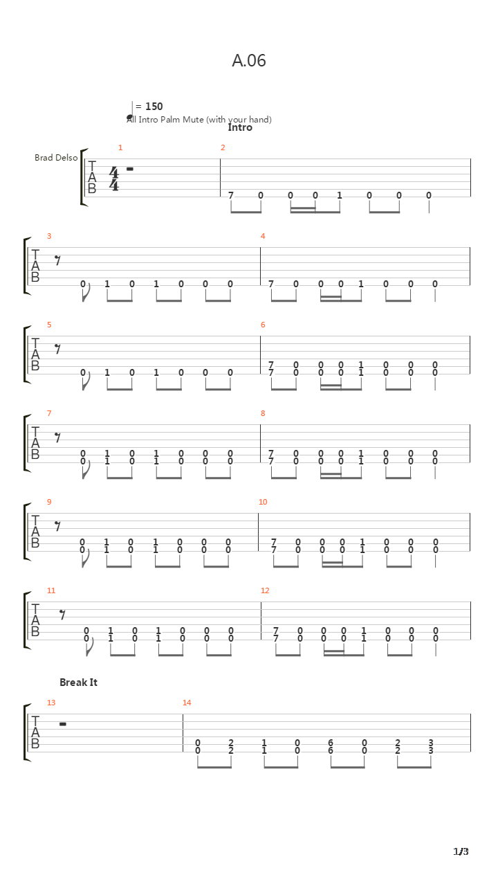 A06吉他谱