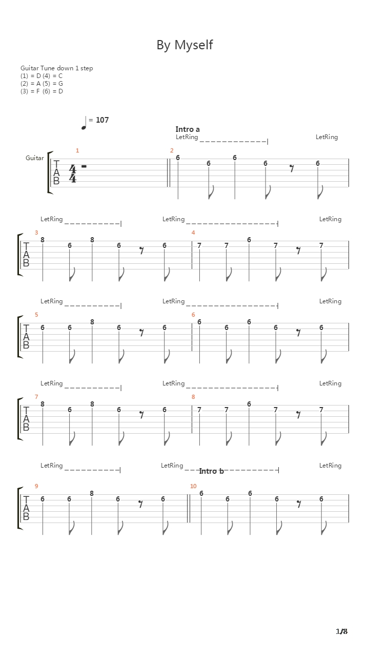 By Myself吉他谱