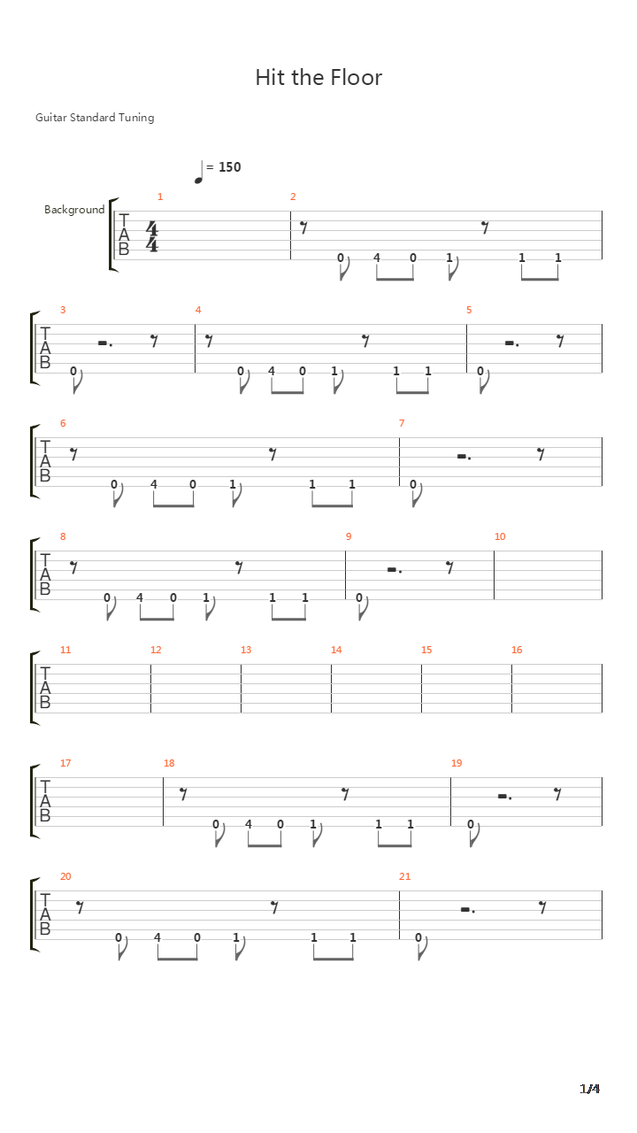 Hit The Floor吉他谱