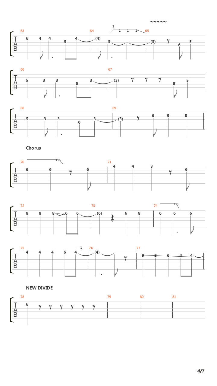 New Divide吉他谱