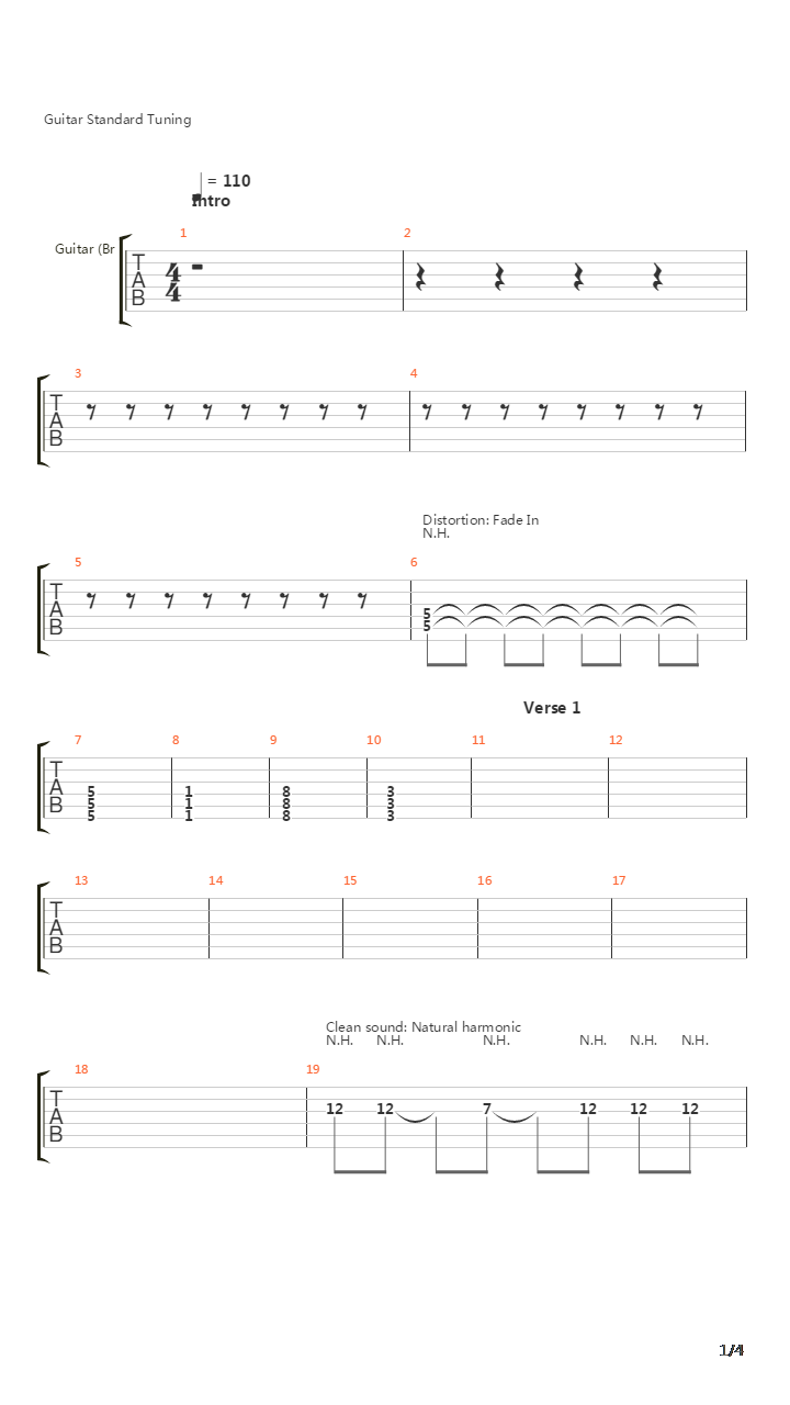 Numb吉他谱