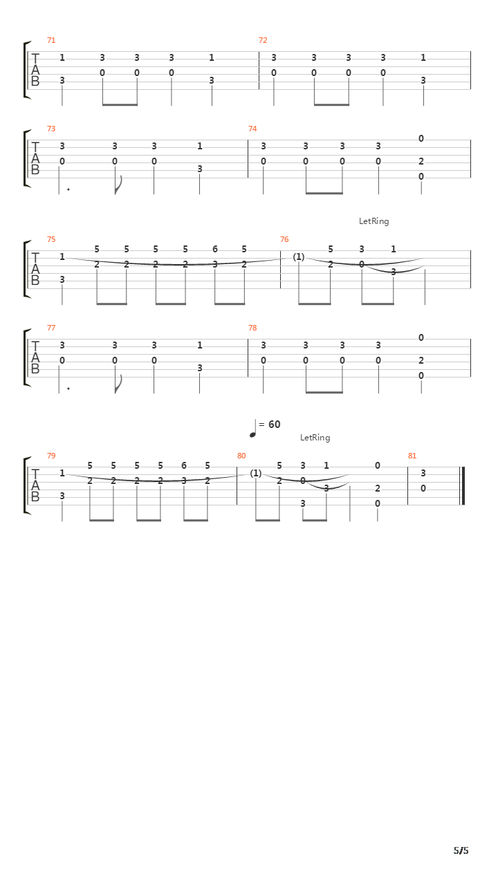 Numb吉他谱