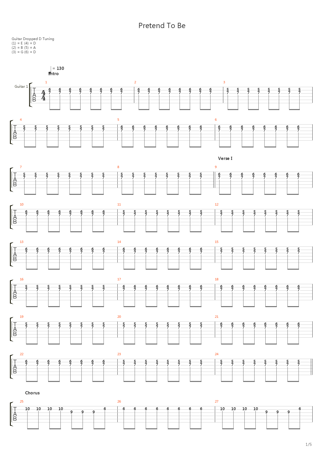 Pretend To Be吉他谱
