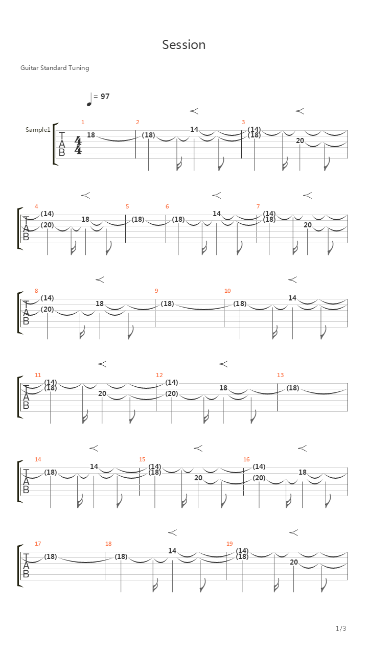 Session吉他谱