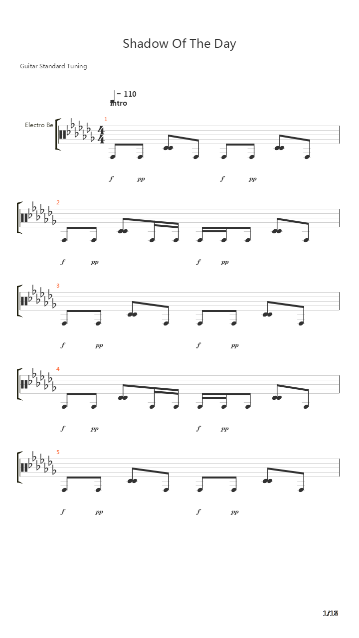 Shadow Of The Day吉他谱