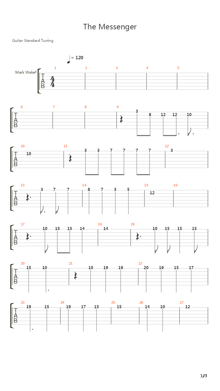 The Messenger吉他谱