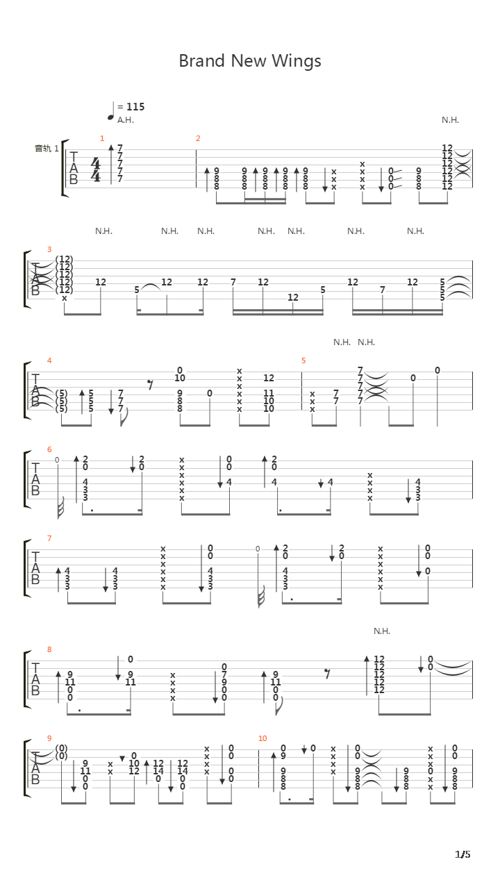 Brand new wings吉他谱