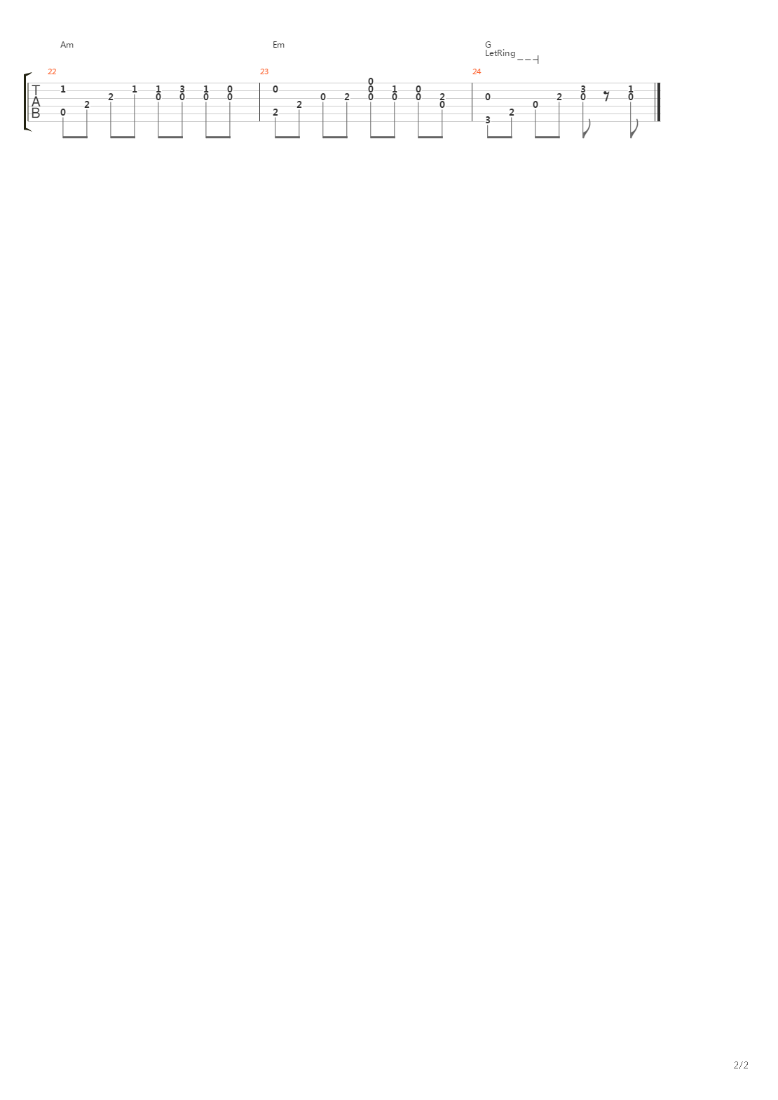 夜吉他谱