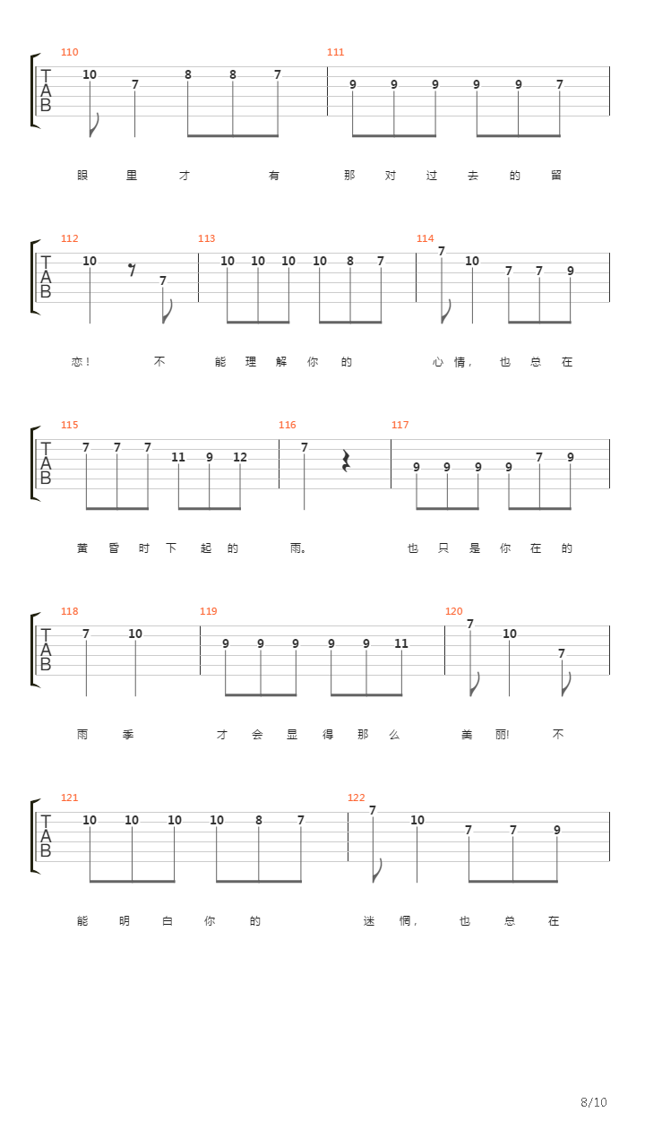 最美在雨季吉他谱