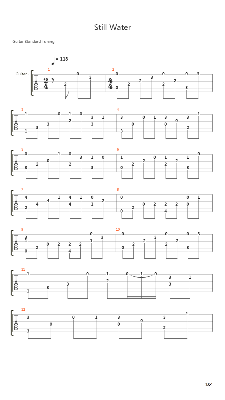 Still Water(澄净之水)吉他谱