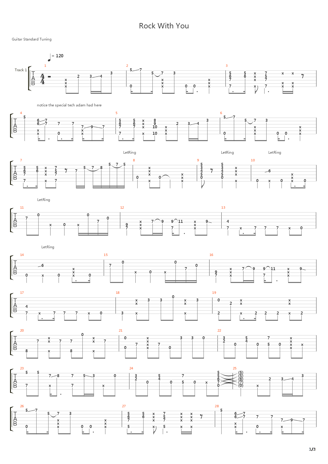 Rock With You吉他谱