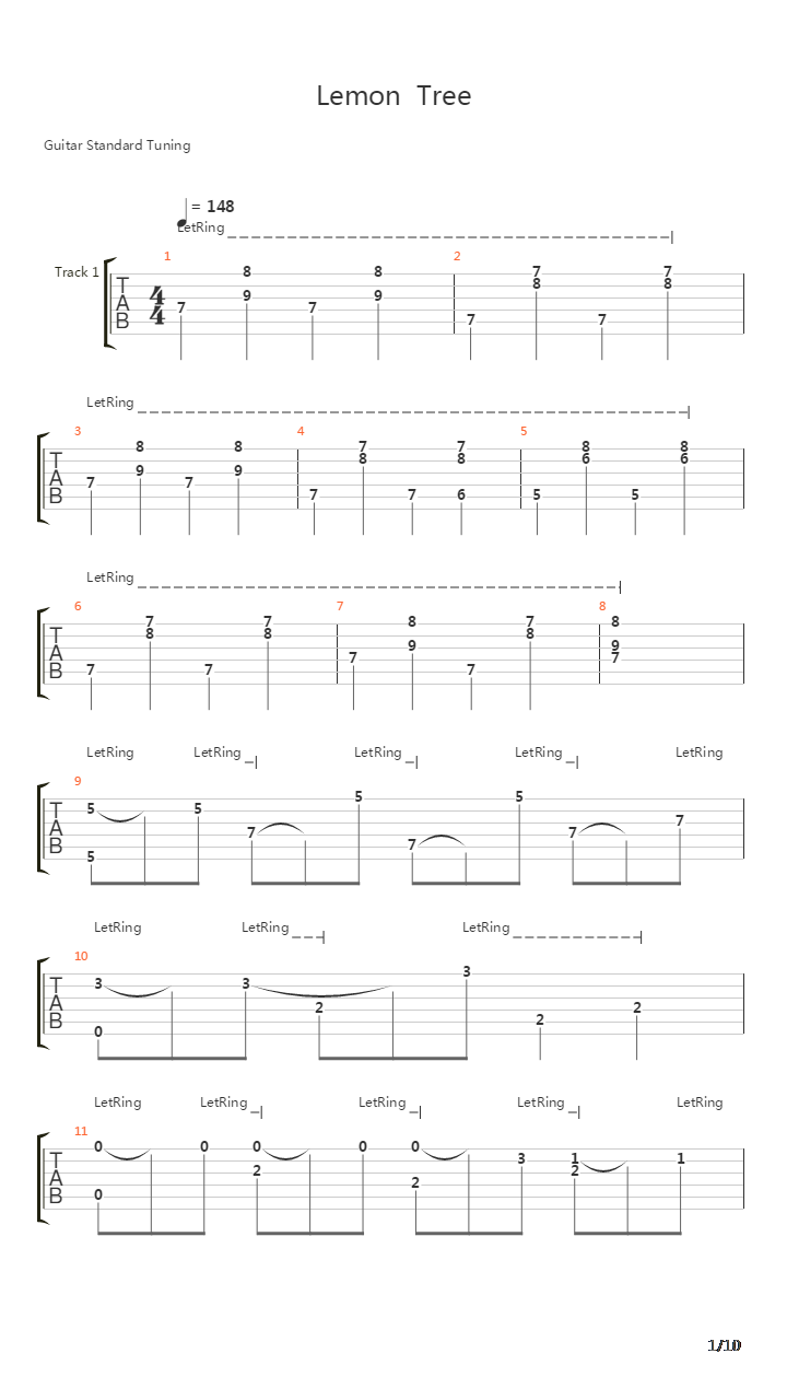 柠檬树吉他谱