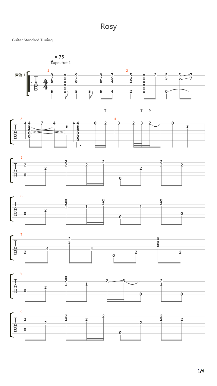 Rosy吉他谱