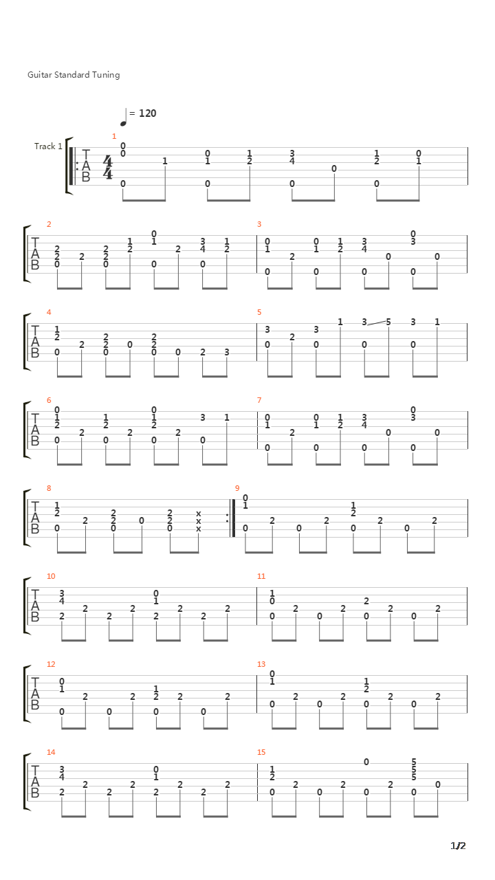 Tetris (俄罗斯方块)吉他谱