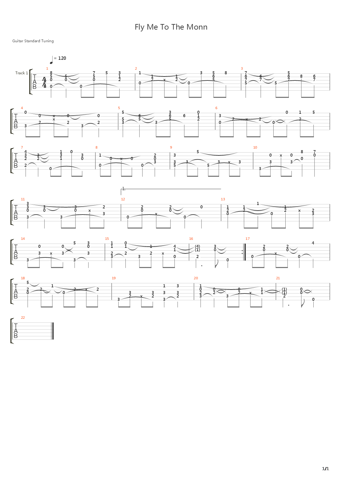 Fly Me To The Moon (In Other Words)吉他谱