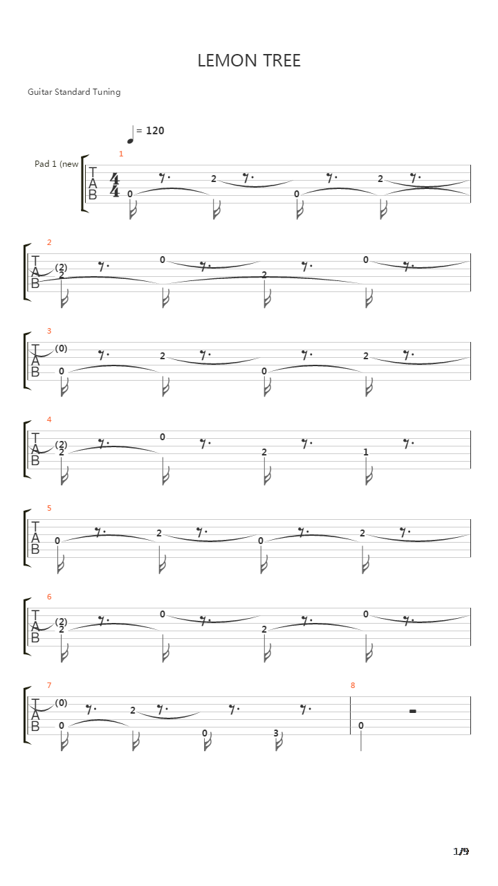 Lemon Tree(柠檬树)吉他谱