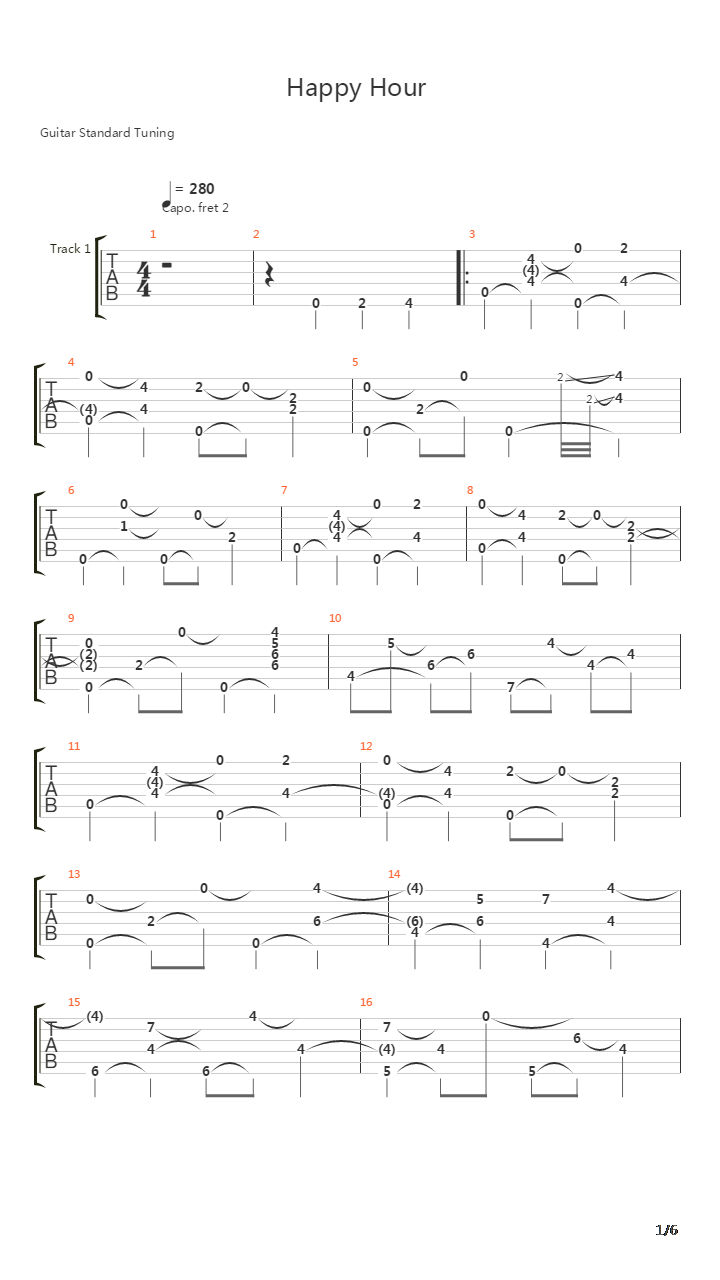 Happy Hour吉他谱