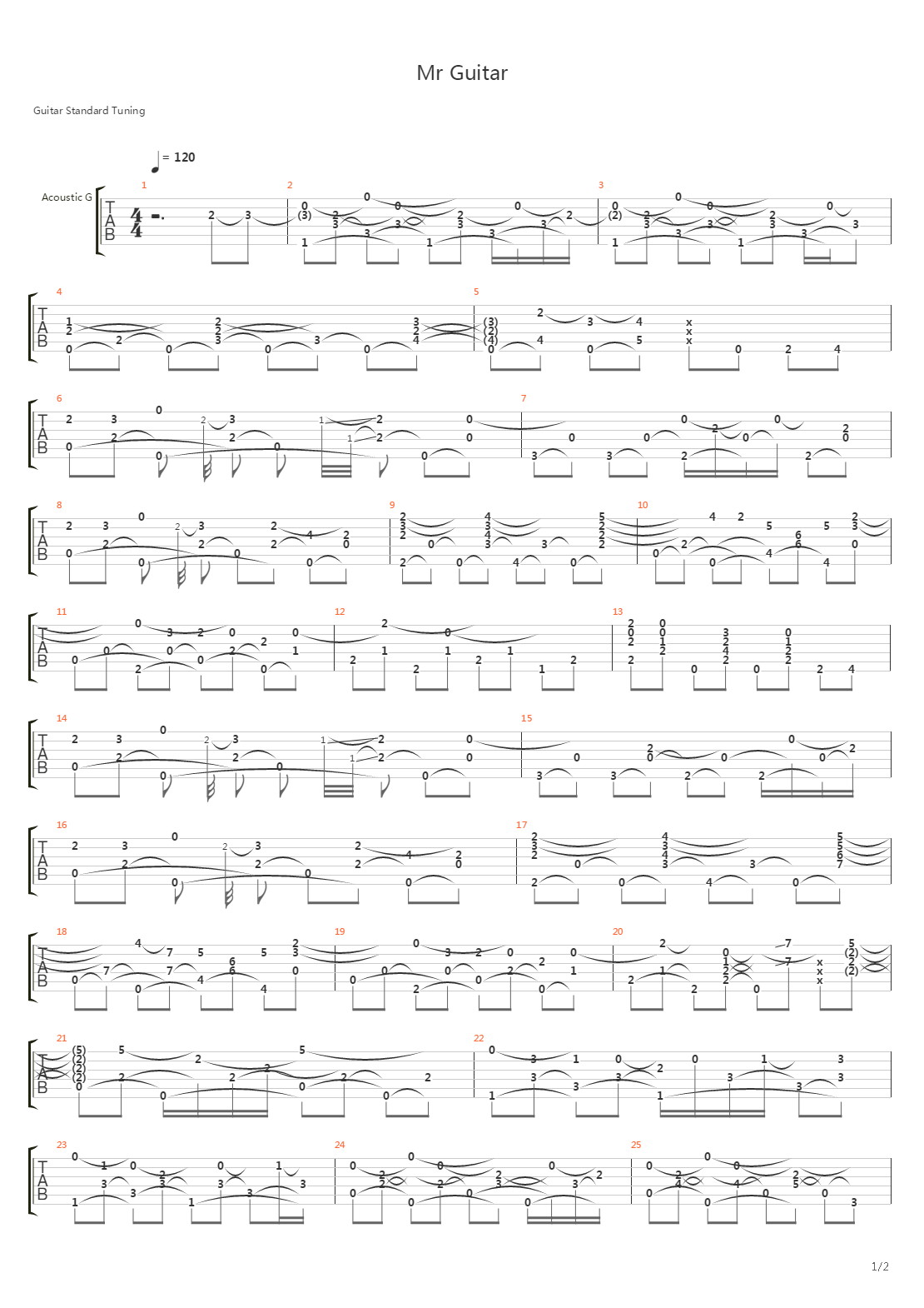 Mr Guitar吉他谱