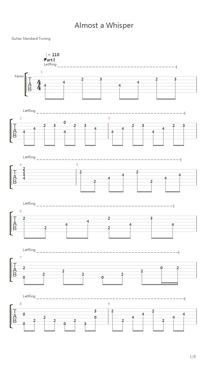 Almost A Whisper吉他谱