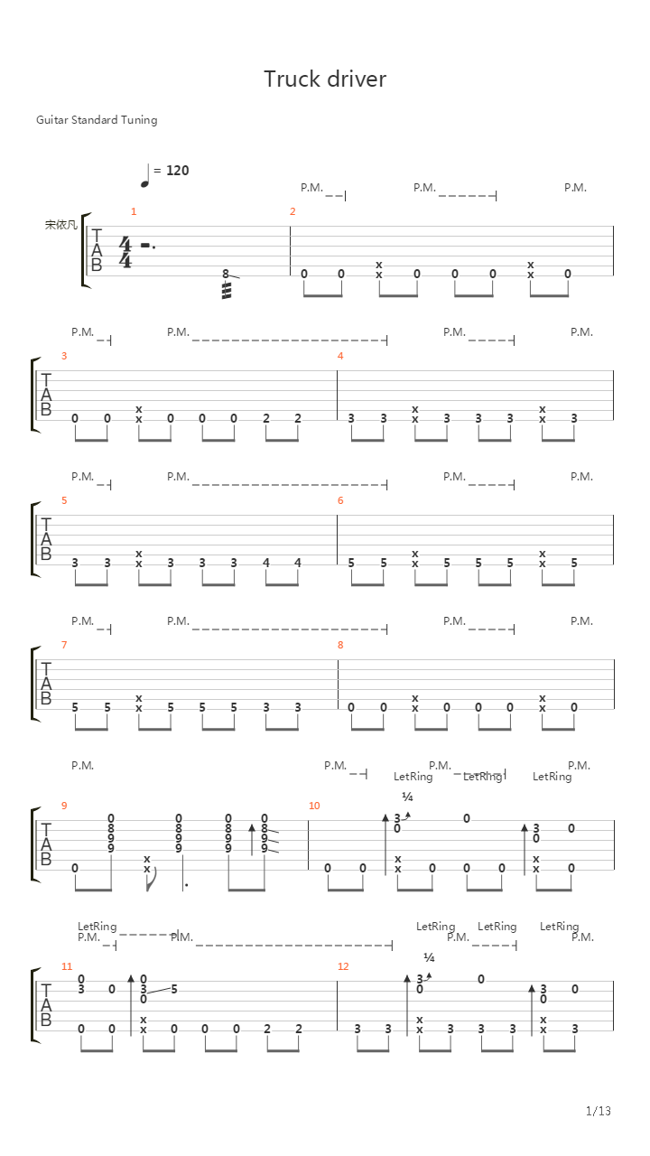 Truck driver吉他谱