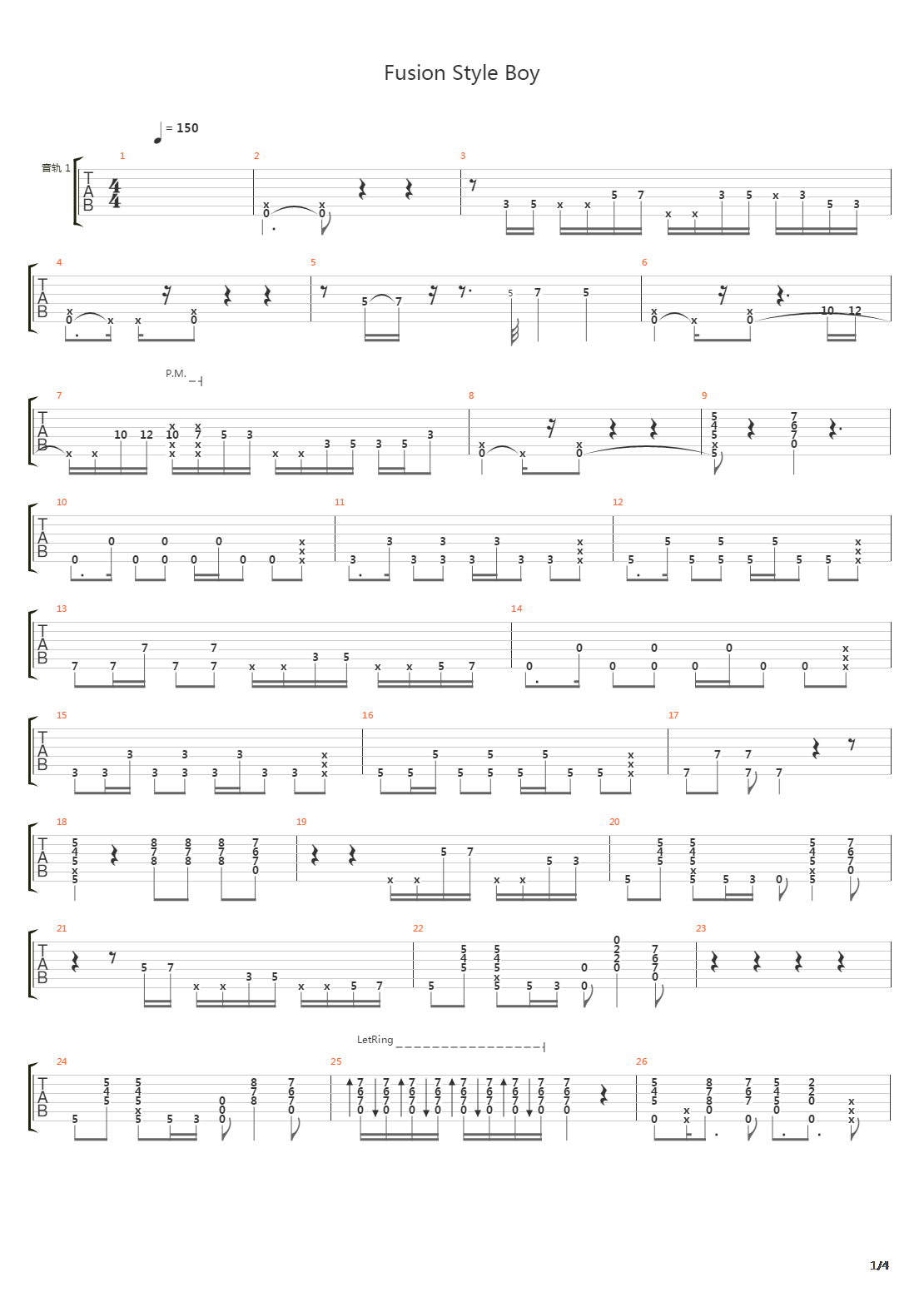 Fusion Style Boy吉他谱