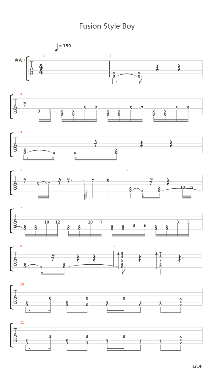 Fusion Style Boy吉他谱