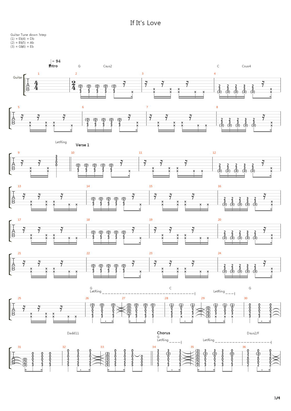 If Its Love吉他谱