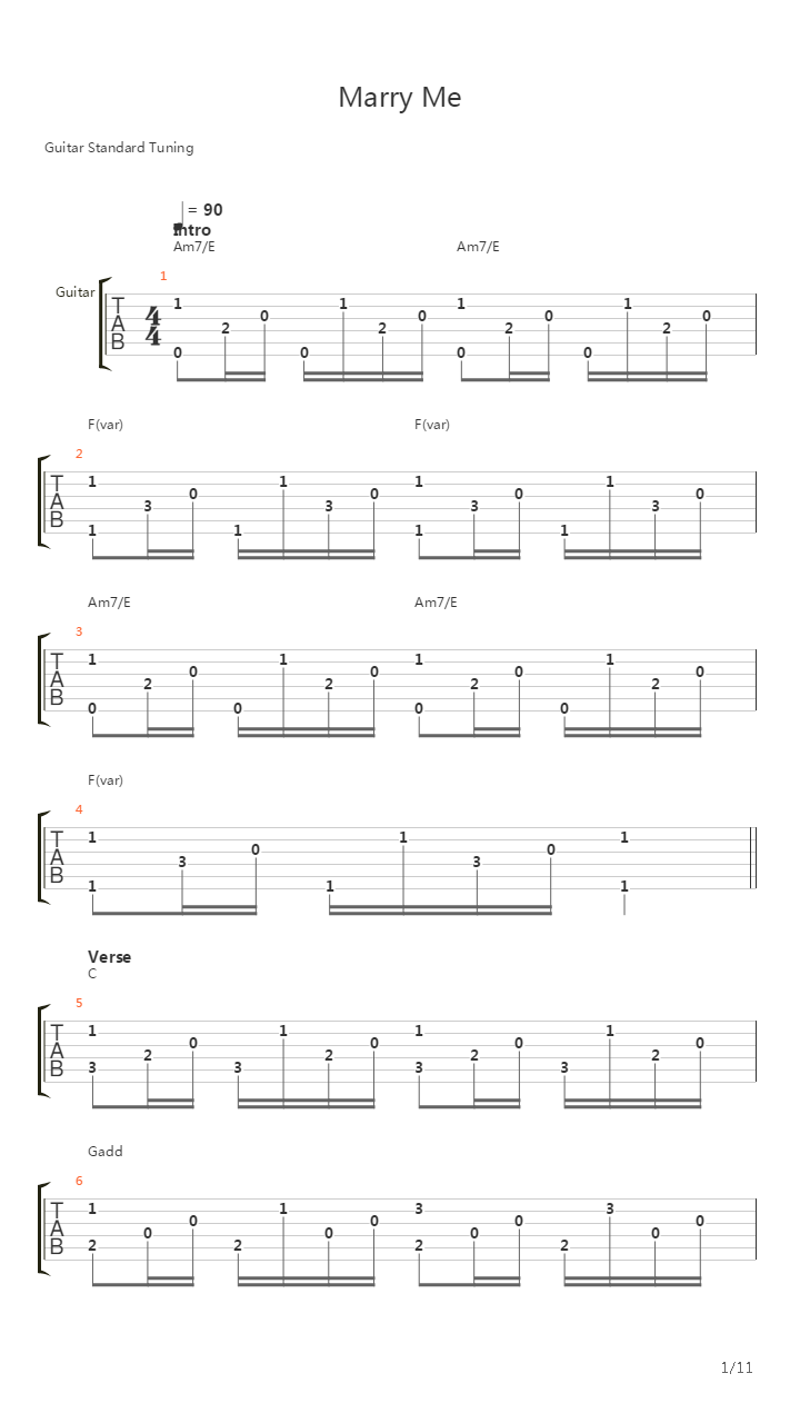 Marry Me吉他谱