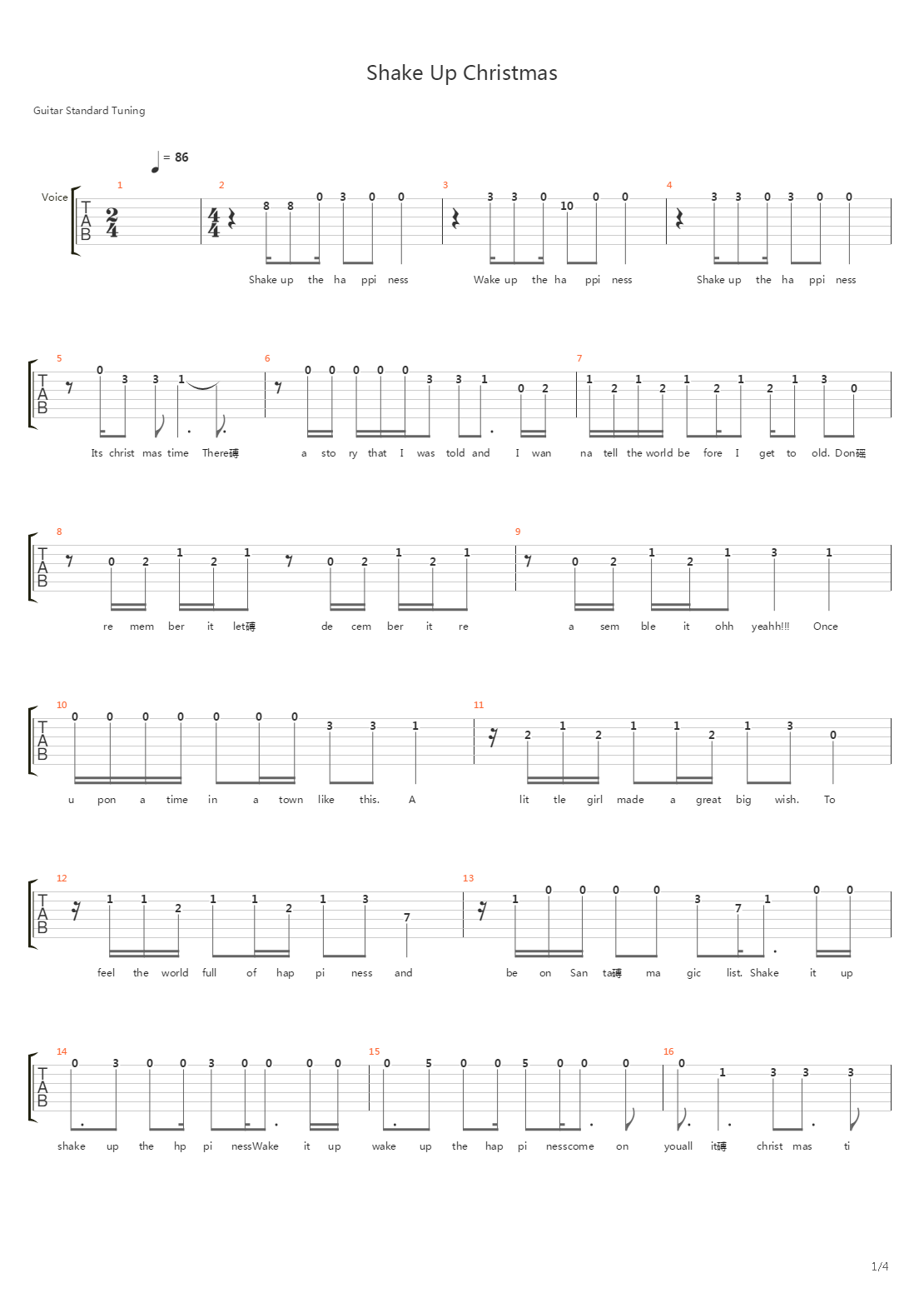 Shake Up Christmas吉他谱