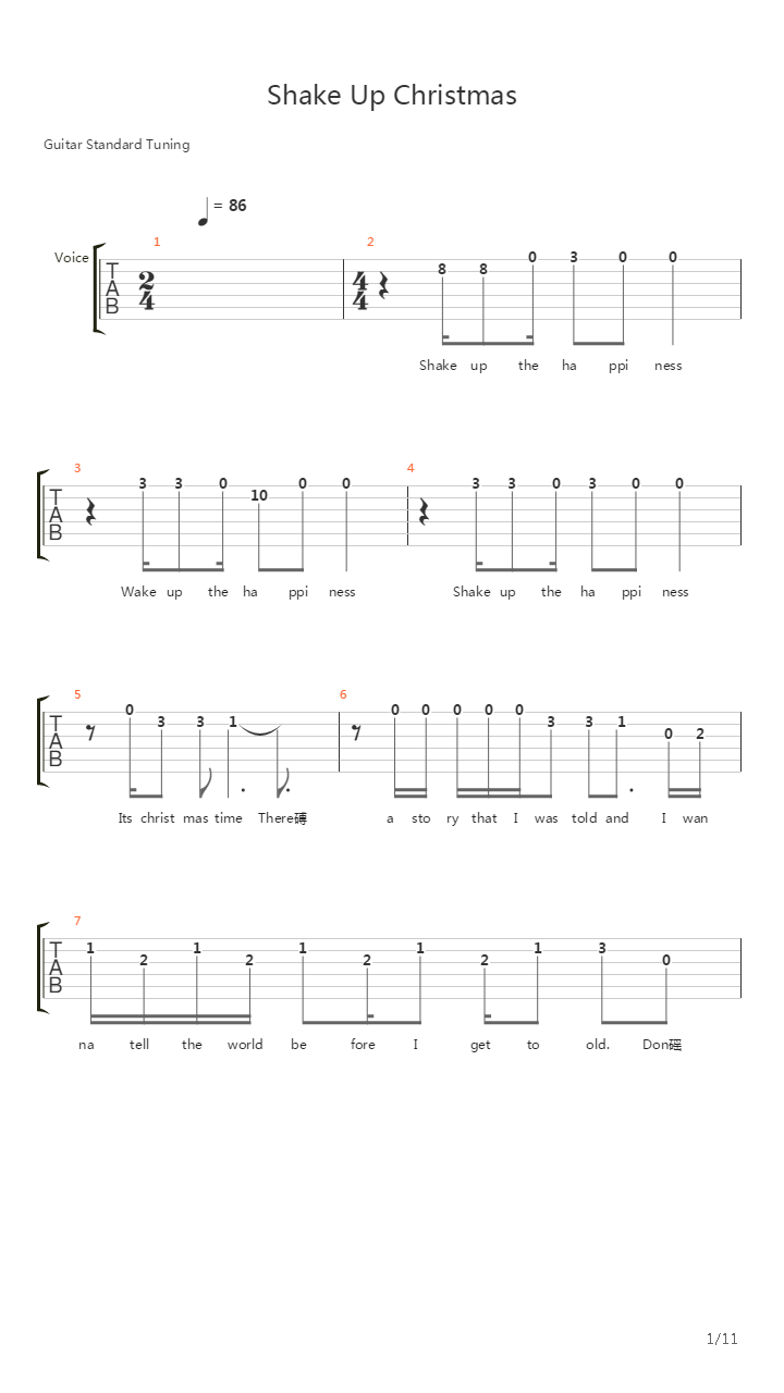 Shake Up Christmas吉他谱