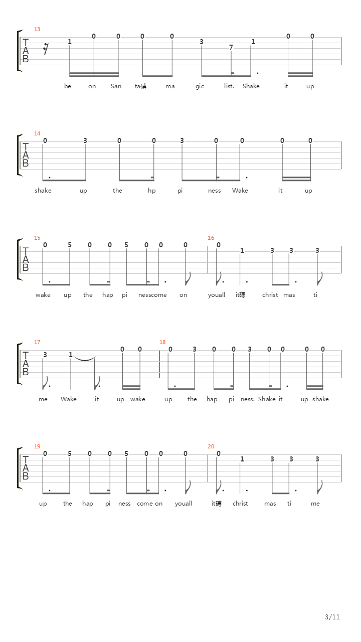 Shake Up Christmas吉他谱