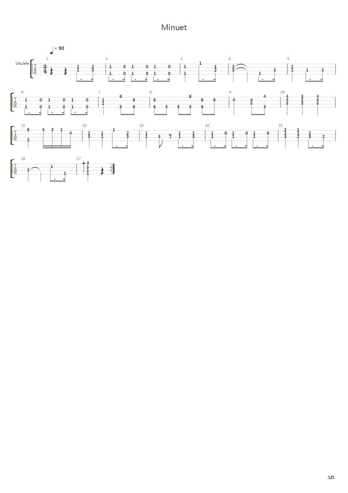 Minuet吉他谱