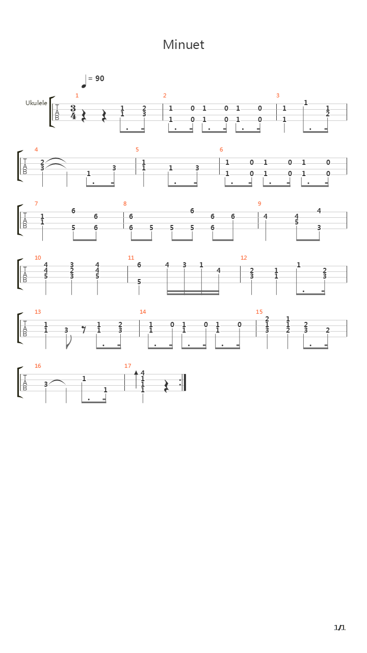 Minuet吉他谱