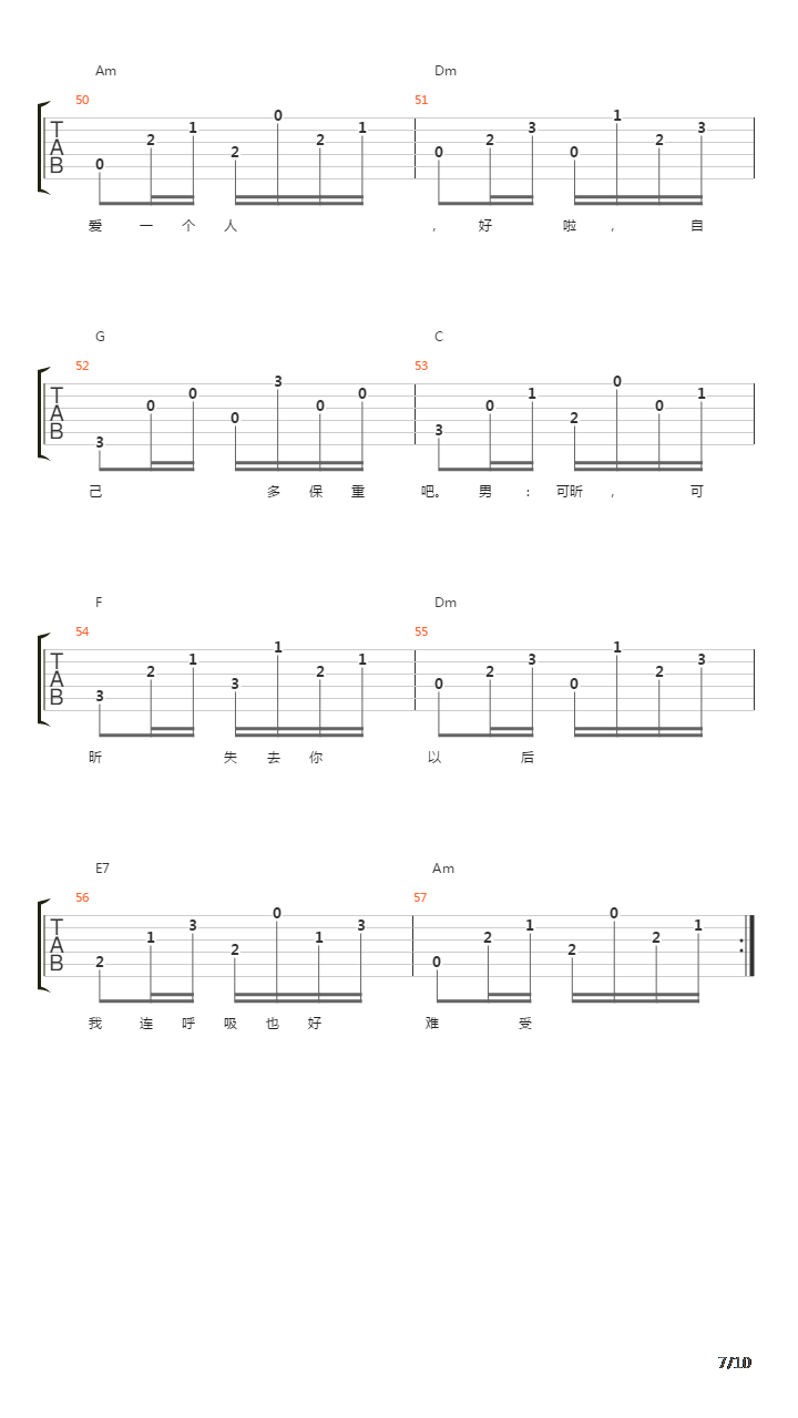 心痛2009吉他谱