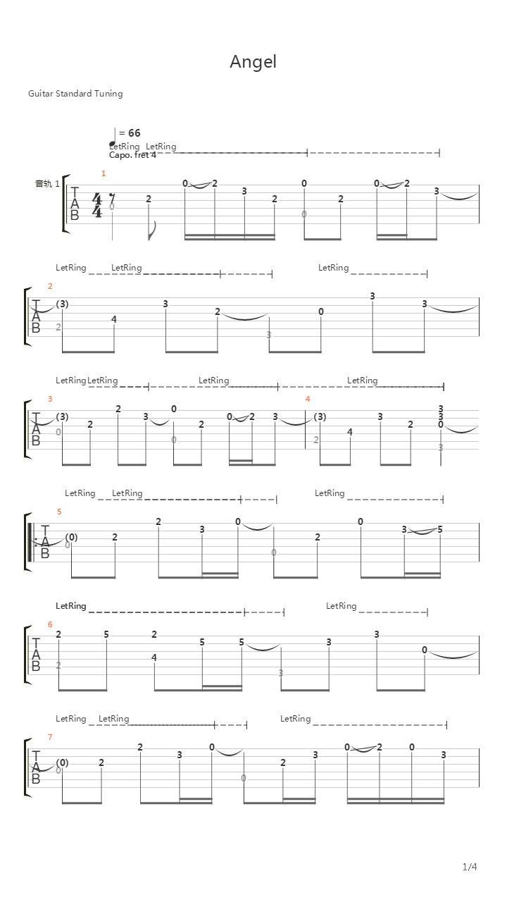 Angel吉他谱