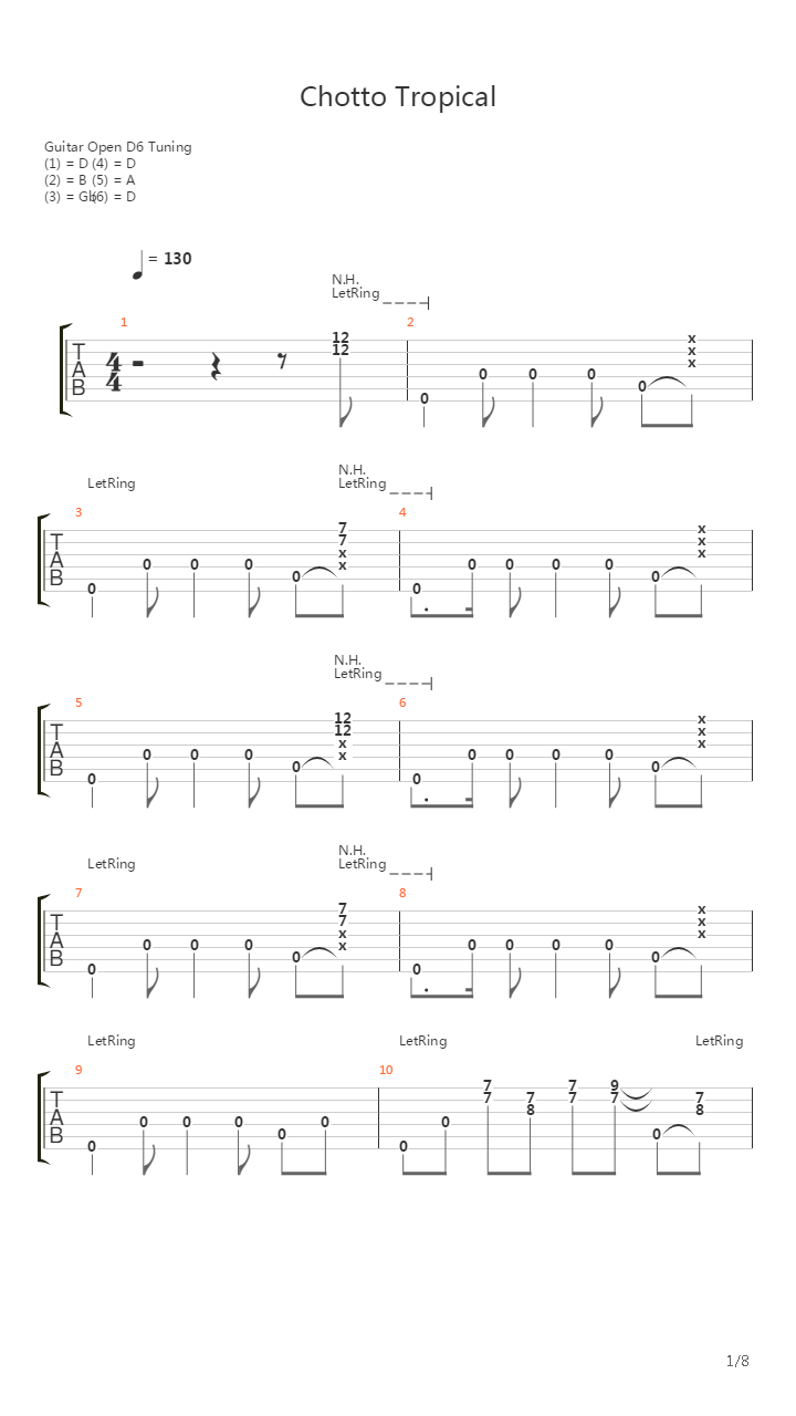 Chotto Tropical吉他谱