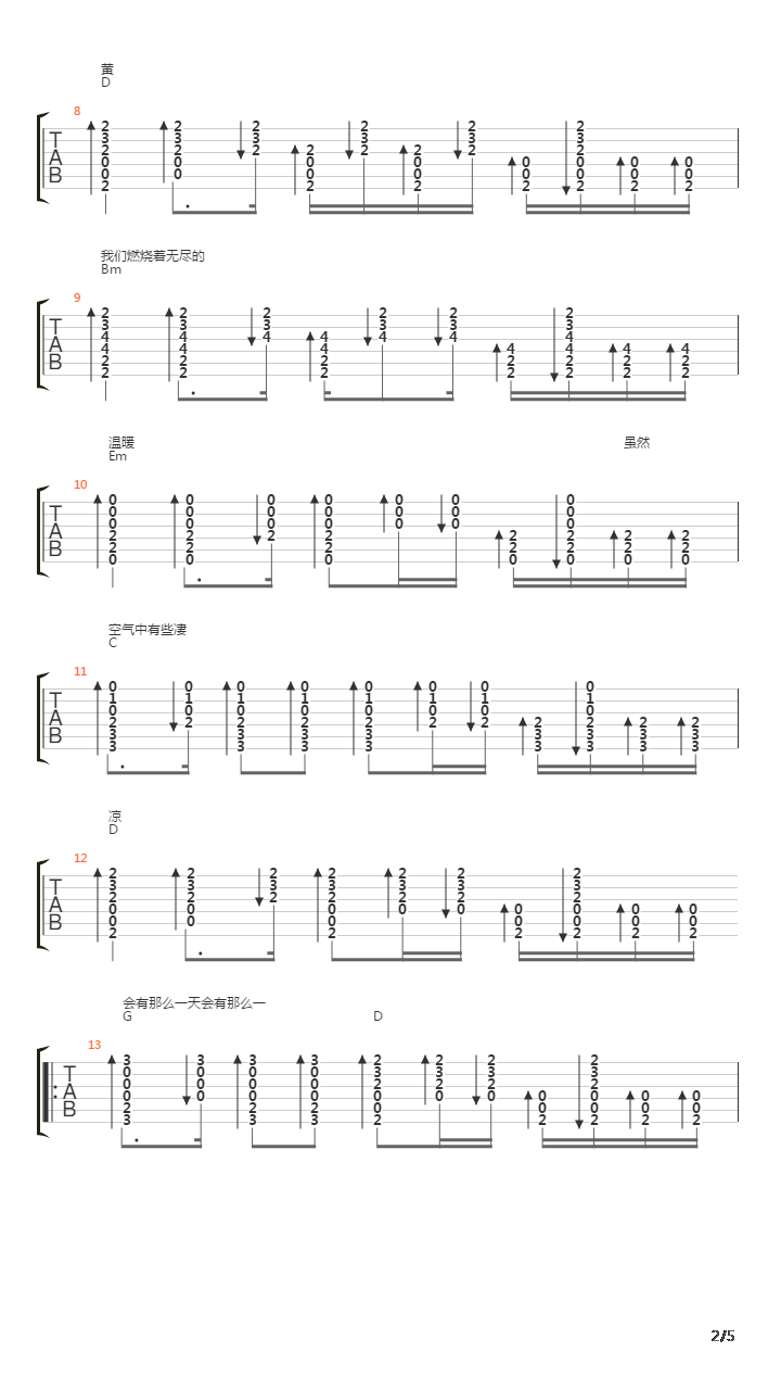 会有那么一天吉他谱