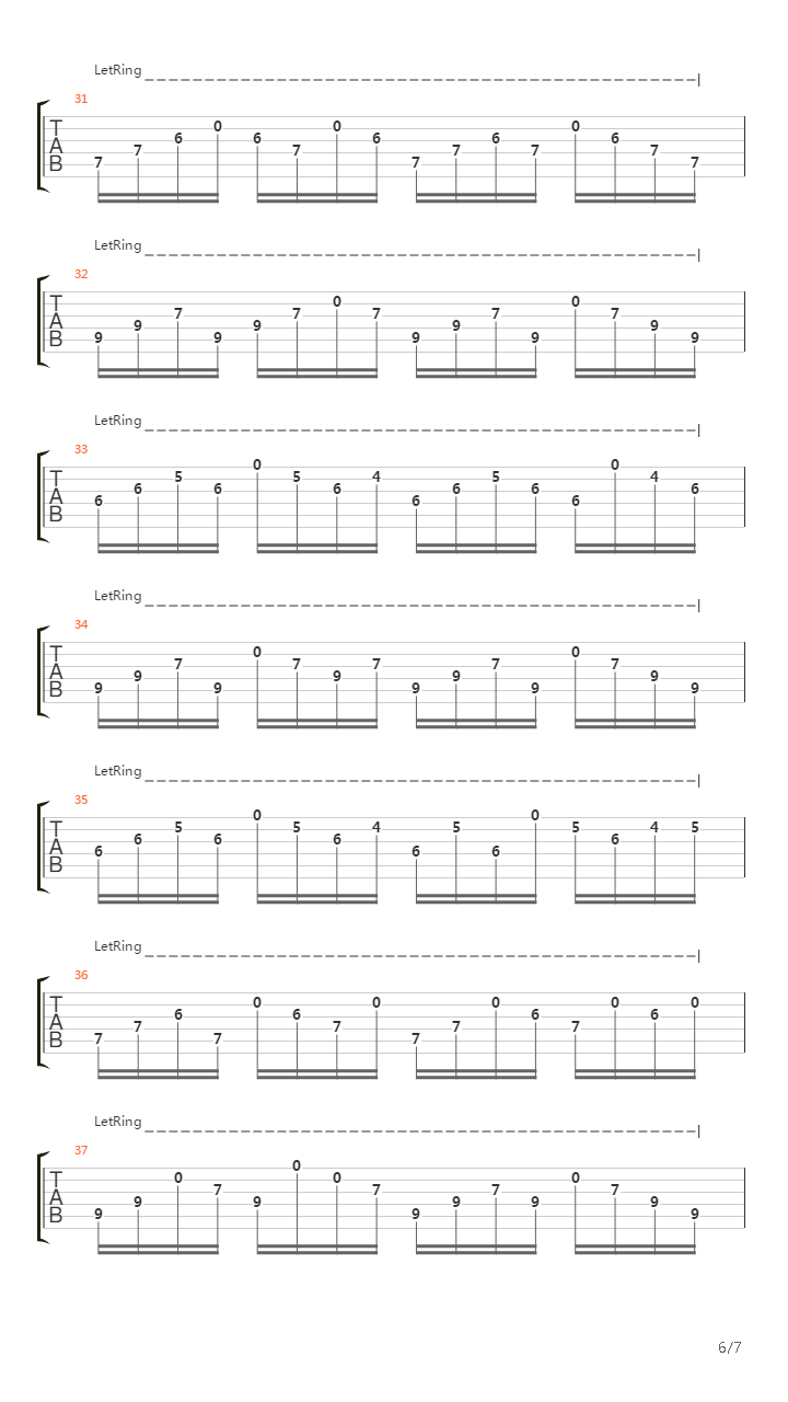 斜(带尾奏)吉他谱