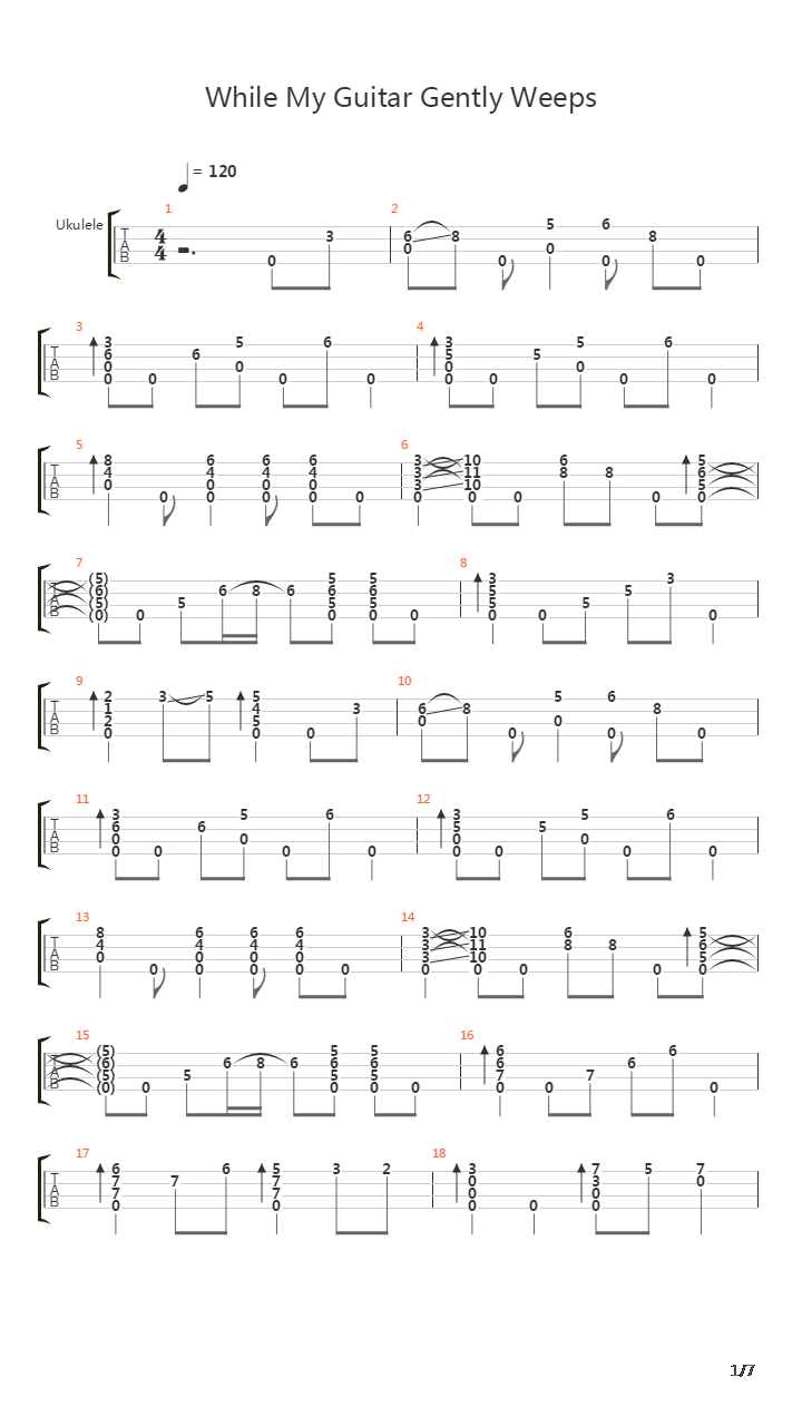 While My Guitar Gently Weeps吉他谱