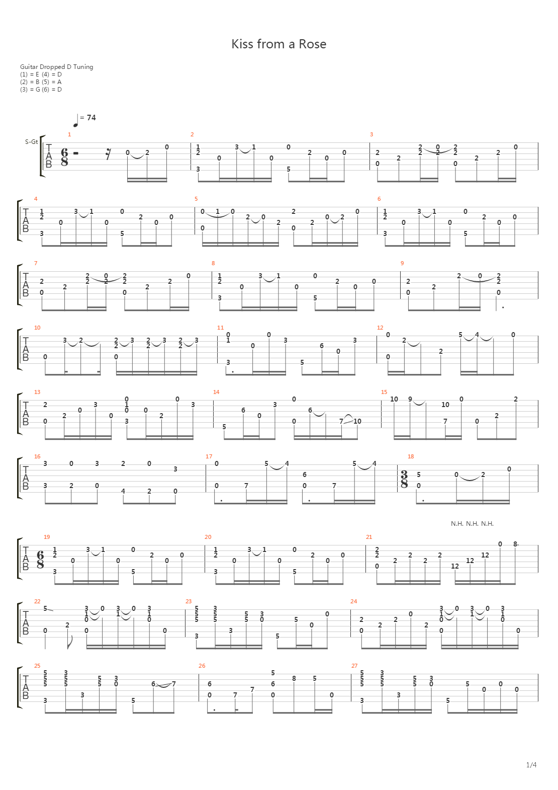 Kiss From A Rose吉他谱